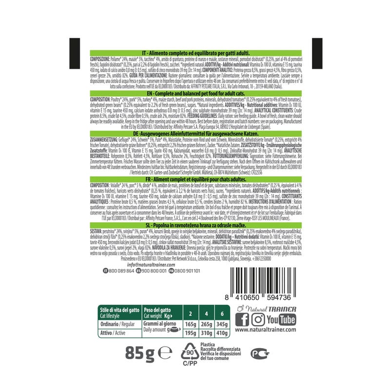 Natural Trainer Cat Adult Straccetti Tacchino 85gr