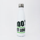 Borraccia termica bianca con stampa verde 100% Pet Lover