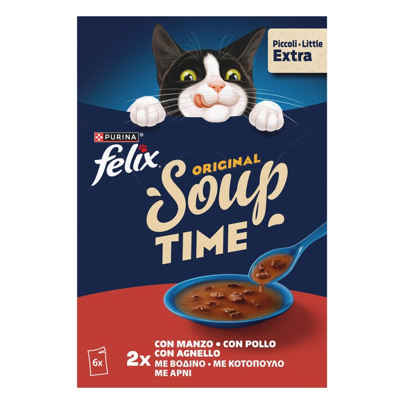Felix Soup Cat Adult Filetti Manzo Pollo e Agnello 6 pz x 48 gr
