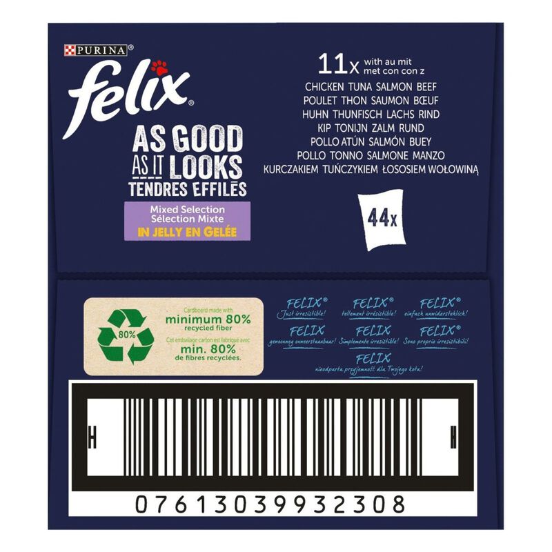 Felix Le Ghiottonerie Cat Adult con Pollo Manzo Salmone e Tonno 44 x 85 gr