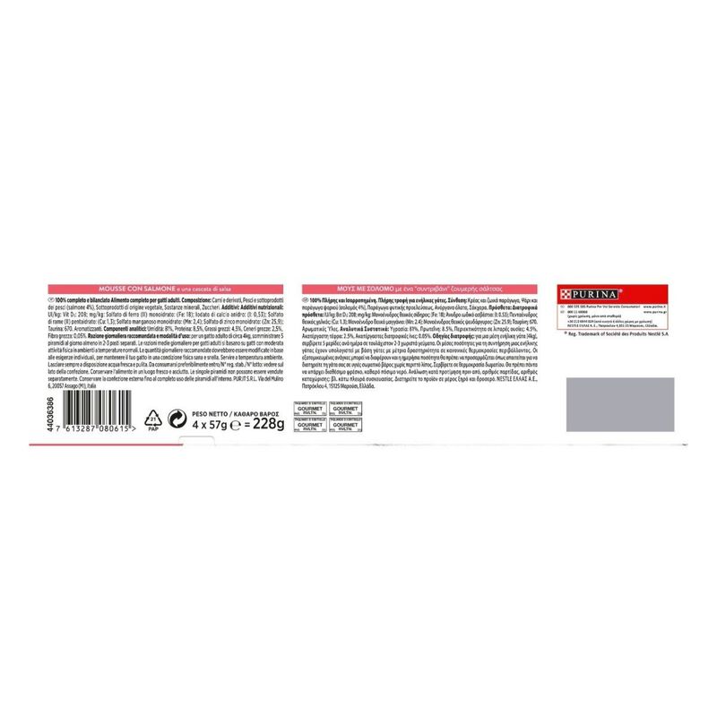 Gourmet Revelation Cat Mousse con Salmone 4 x 57 gr