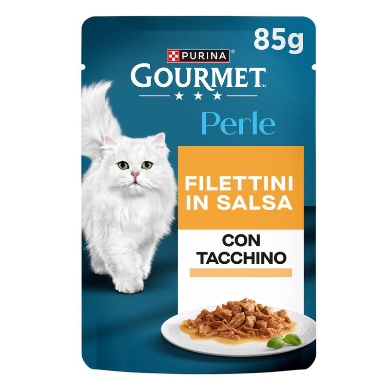 Gourmet Perle Cat Adult Filettini in Salsa con Tacchino 85 gr