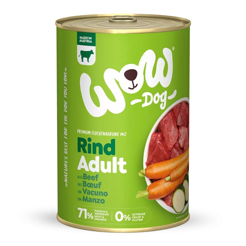 Wow Dog Adult Manzo con Carote e Zucchine 400 gr