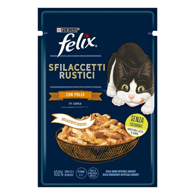 Purina Felix Sfilaccetti Rustici Cat Adult con Pollo 85 gr