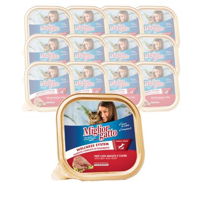 Migliorgatto Pat&eacute; con Manzo e Cuore 100 gr