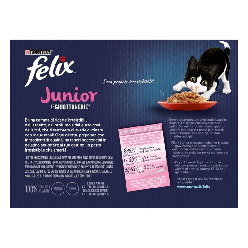 Felix Le Ghiottonerie Kitten Selezioni Deliziose Manzo e Pollo 12 x 85 gr