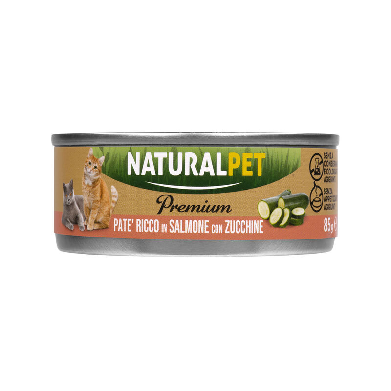 Naturalpet Premium Cat Adult Pat&eacute; ricco in Salmone con zucchine 85gr