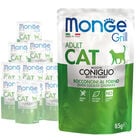 Monge Grill per gatti adulti Bocconcini in Jelly Ricco di Coniglio 85 gr