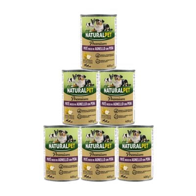 Naturalpet Premium Dog Adult Pat&eacute; ricco in Agnello con pera 400gr