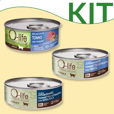 Kit degustazione O-Life cat adult sfilaccetti 70 gr
