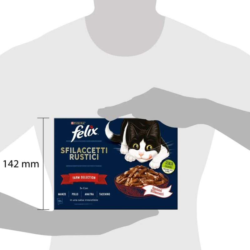 Felix Sfilaccetti Rustici Farm Selection Manzo, Pollo, Anatra e Tacchino 12 x 80 gr