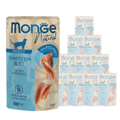 Monge Natural Cat Adult Pezzetti di Tonno con Alici 80 gr