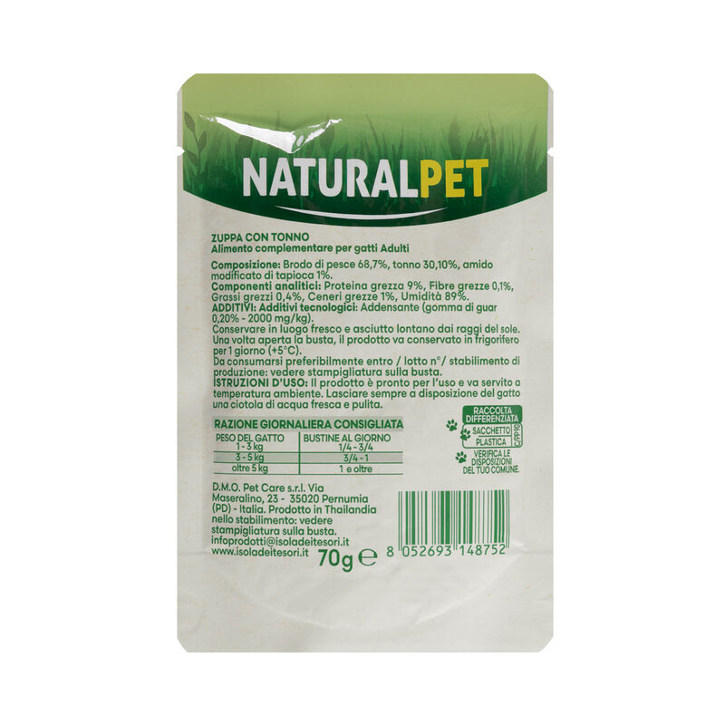 Naturalpet Le Zuppe Cat Adult Tonno 70 g