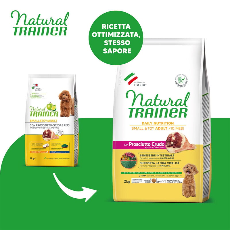 Natural Trainer Daily Nutrition Dog Small&Toy con Prosciutto crudo 2 kg