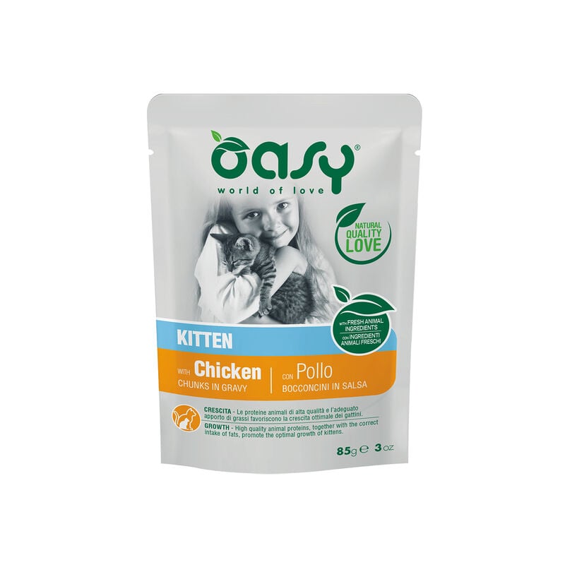 Oasy Cat Kitten Bocconcini con Pollo 85 gr