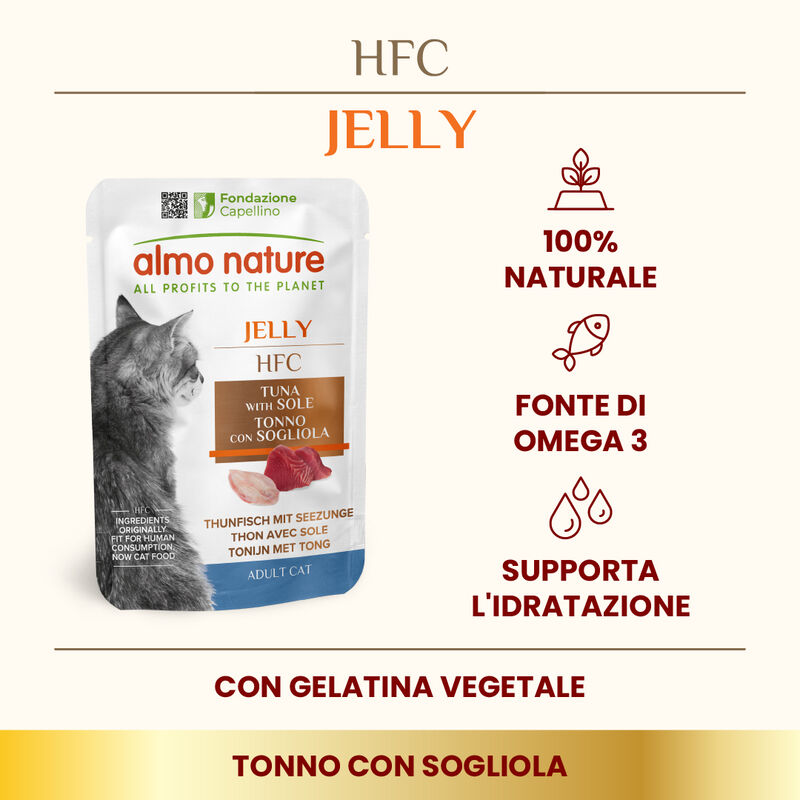 Almo Nature HFC Jelly Cat Tonno con Sogliola 55 gr