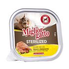 Migliorgatto Cat Sterilised delicato pat&egrave; con Pollo e Prosciutto 100 gr
