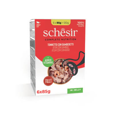 Schesir Cat Tonno e gamberetti Jelly 6x85 gr