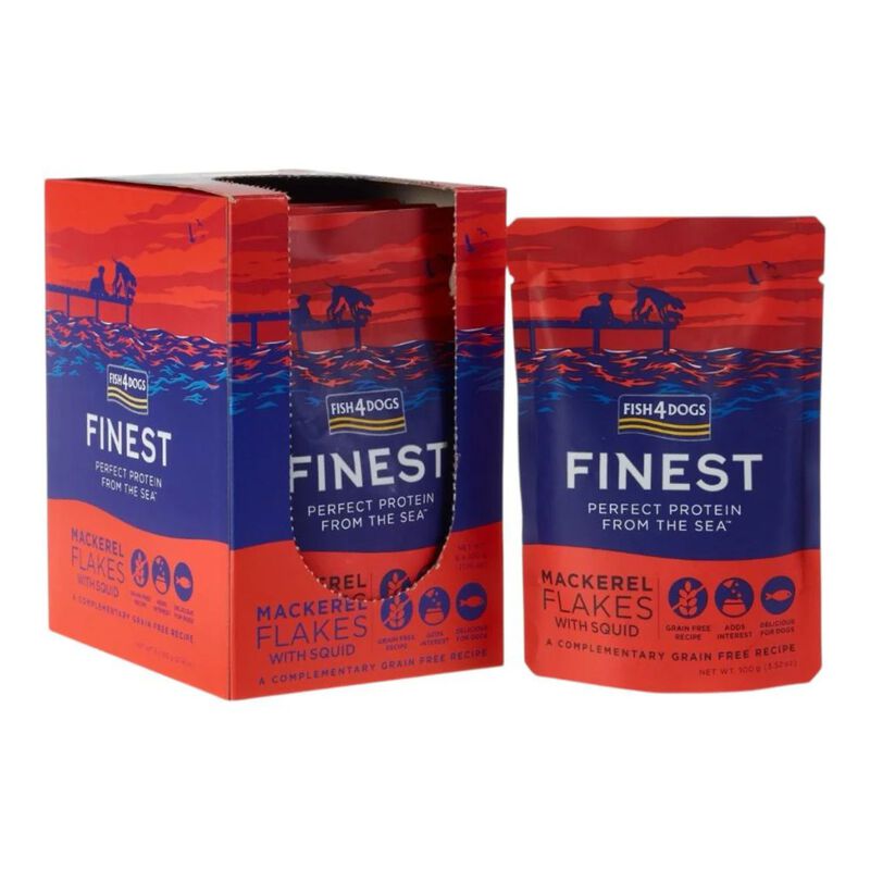 Fish4Dogs Finest Fiocchi di Sgombro con Calamari 100 gr