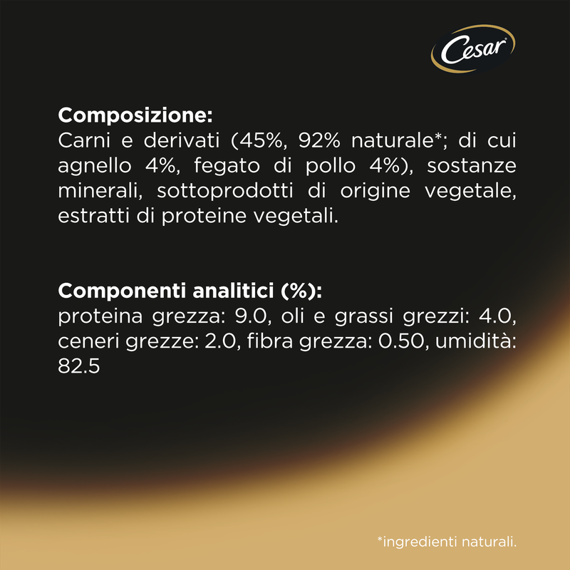Cesar Dog Selezione dell'Orto con Agnello Tacchino e Fagiolini in Gelatina 150 gr