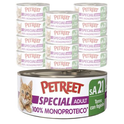 Petreet Cat 100% Monoproteico Tonno con fagiolini 60 gr