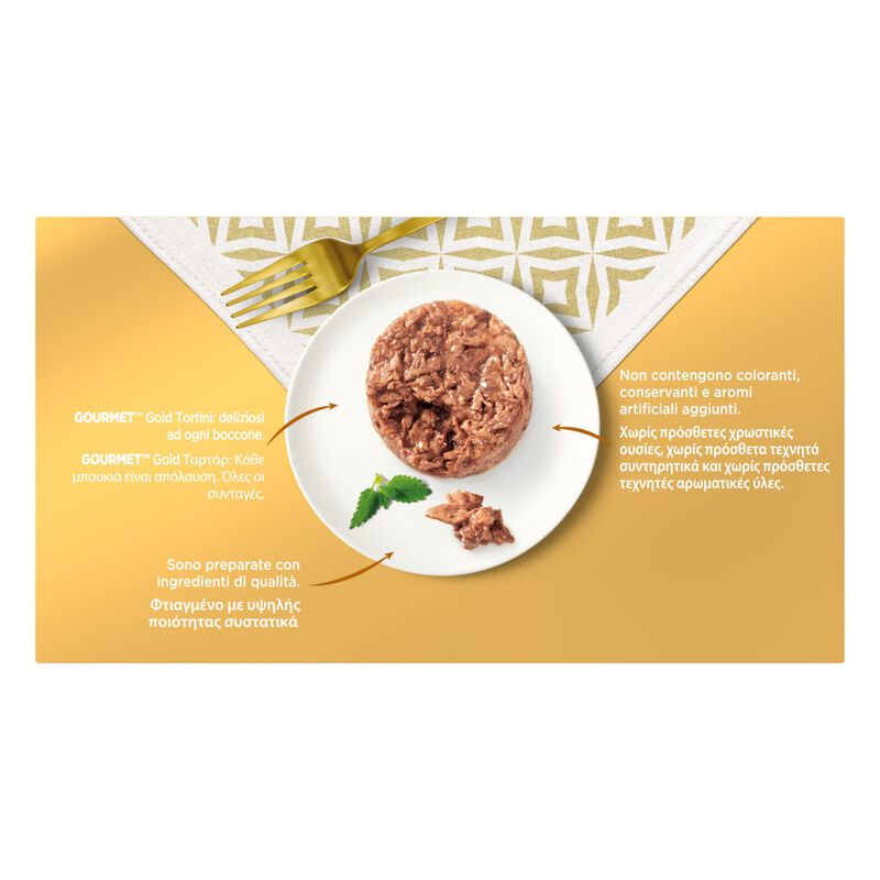 Gourmet Gold Cat Multipack con Tortini al Salmone e Tonno 4pz x 85 gr