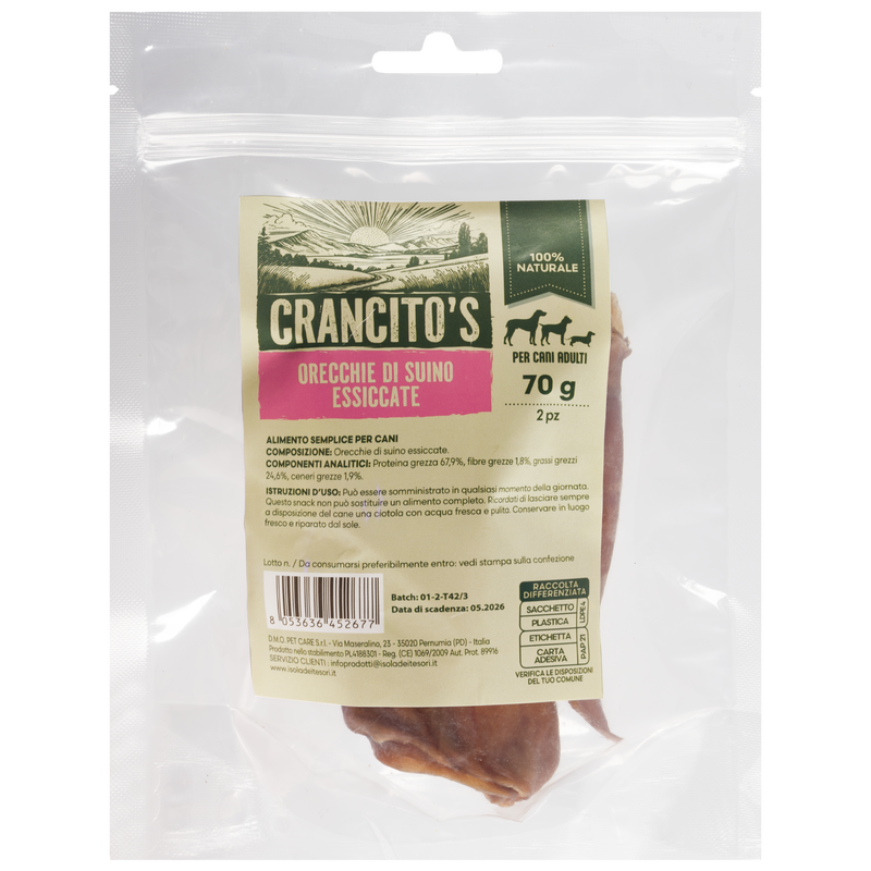 Crancito's Dog Snack Orecchie di suino essiccate 140gr