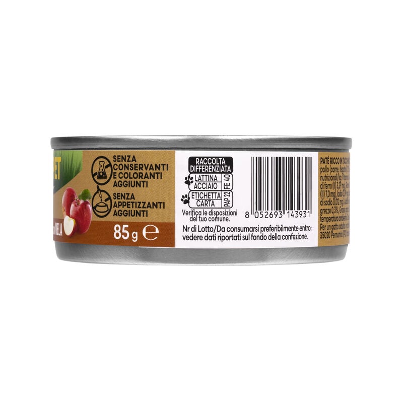 Naturalpet Premium Cat Adult Pat&eacute; ricco in Tacchino con mela 85gr