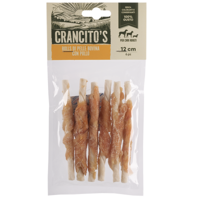 Crancito's Rolls di pelle bovina con pollo 6pz 12cm