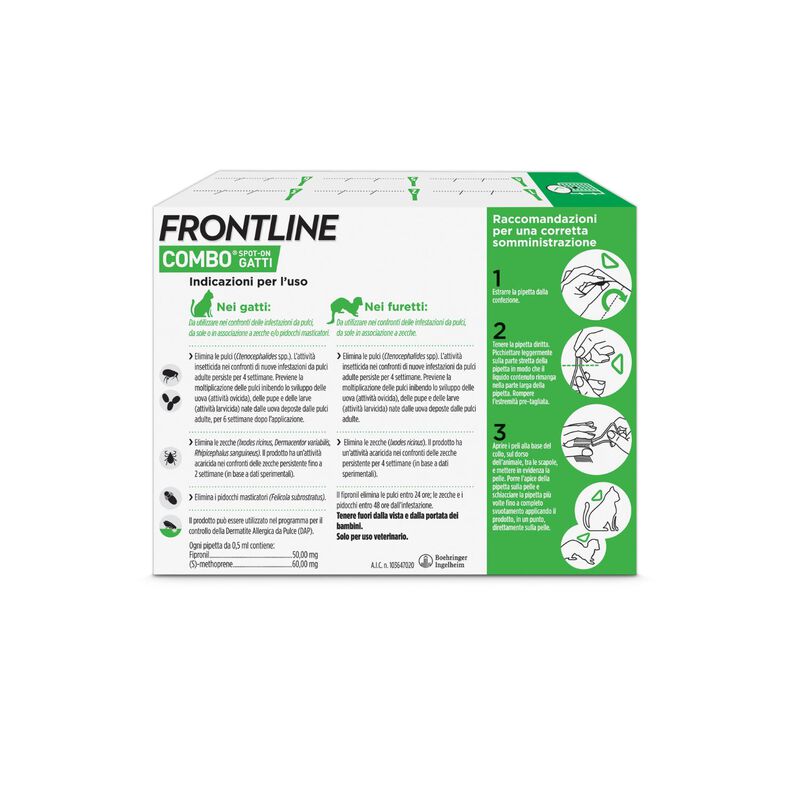 Frontline Combo Spot-On per Gatti e furetti 6 pz