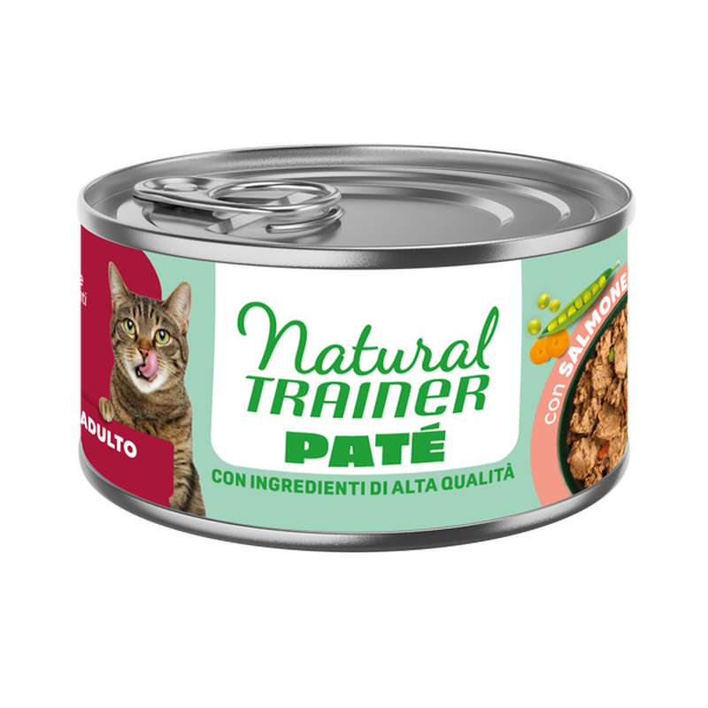Natural Trainer Pat&eacute; con Salmone per Gatti Adulti 85gr
