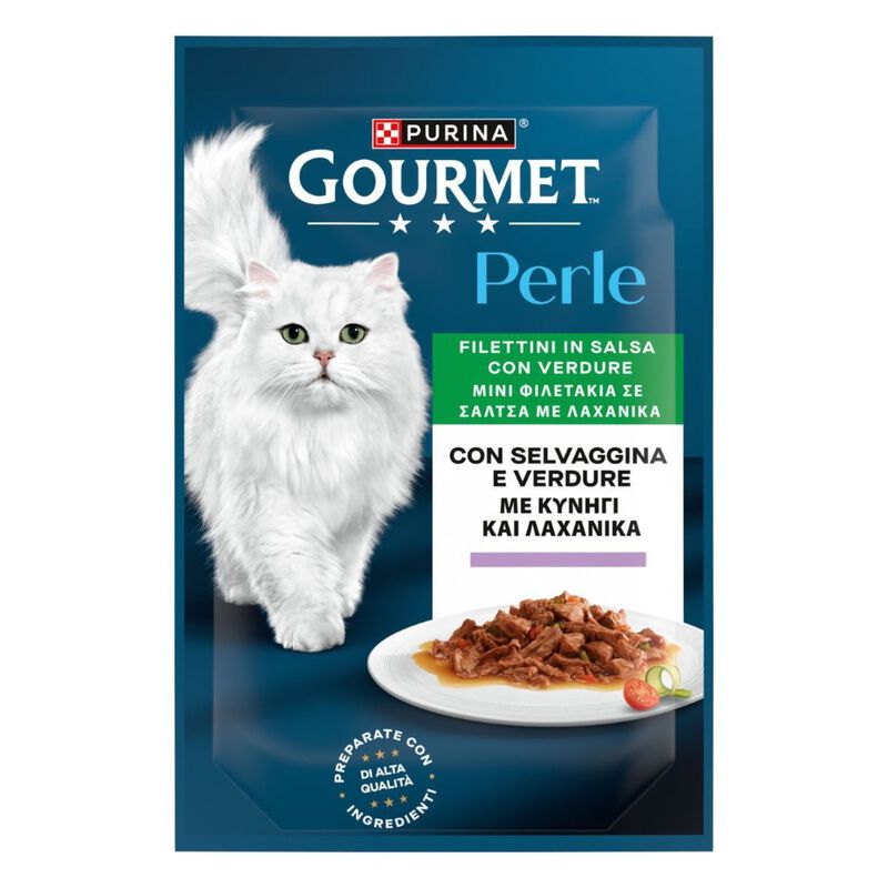 Gourmet Perle Cat Adult Filettini in Salsa con Selvaggina e Verdure 85 gr