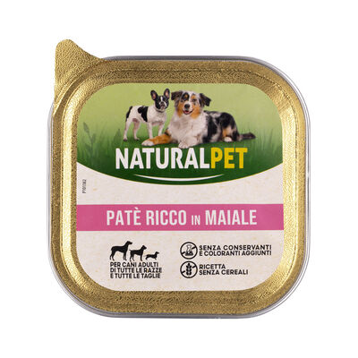 Naturalpet Dog Adult Pat&egrave; ricco in Maiale 150 gr