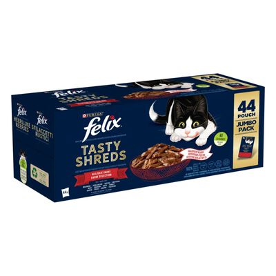 Felix Cat Sfilaccetti Rustici Manzo Pollo Anatra e tacchino 44 pz x 80 gr