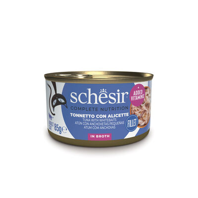 Schesir Cat Adult Tonnetto con alicette in brodo 85g
