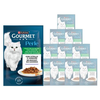 Gourmet Perle Cat Adult Filettini in Salsa con Vitello e Verdure 85 gr