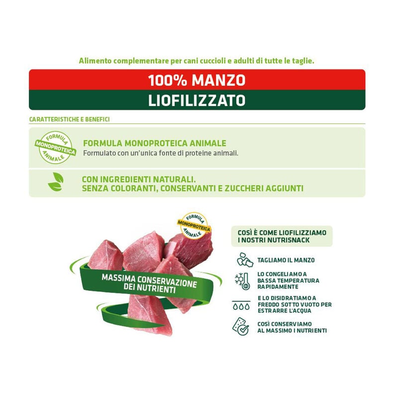 Natural Trainer Freeze Dried Nutrisnack con Manzo 20G
