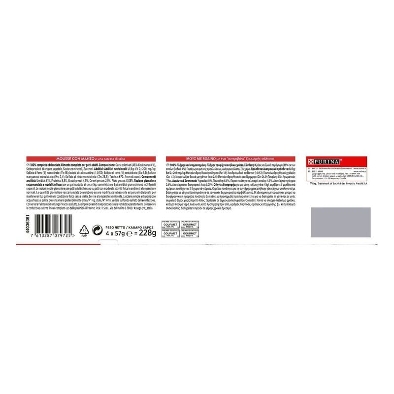 Gourmet Revelations Cat Manzo in mousse 4 pz x57 gr