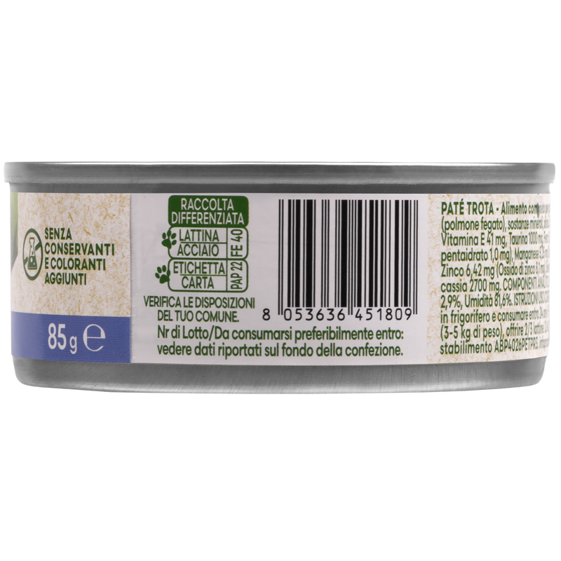 Naturalpet Cat Sterilised Pat&eacute; alla trota 85gr