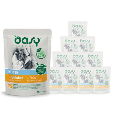Oasy Cat Kitten Bocconcini con Pollo 85 gr