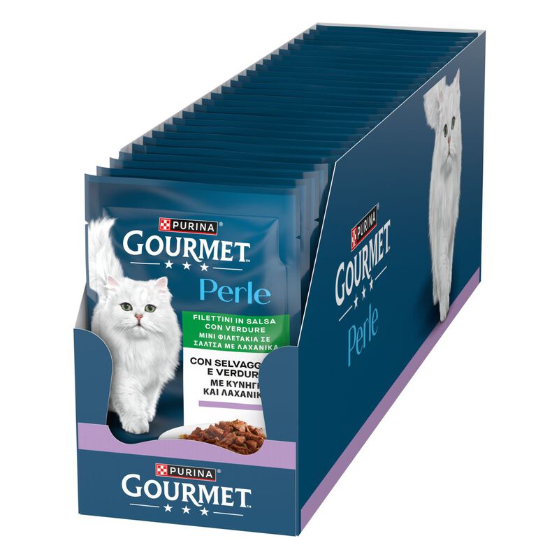 Gourmet Perle Cat Adult Filettini in Salsa con Selvaggina e Verdure 85 gr