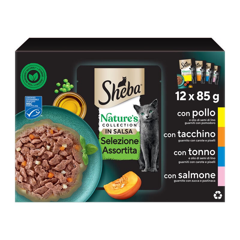 Sheba Nature's Collection Selezione Assortita in Salsa 12 pz x 85 gr