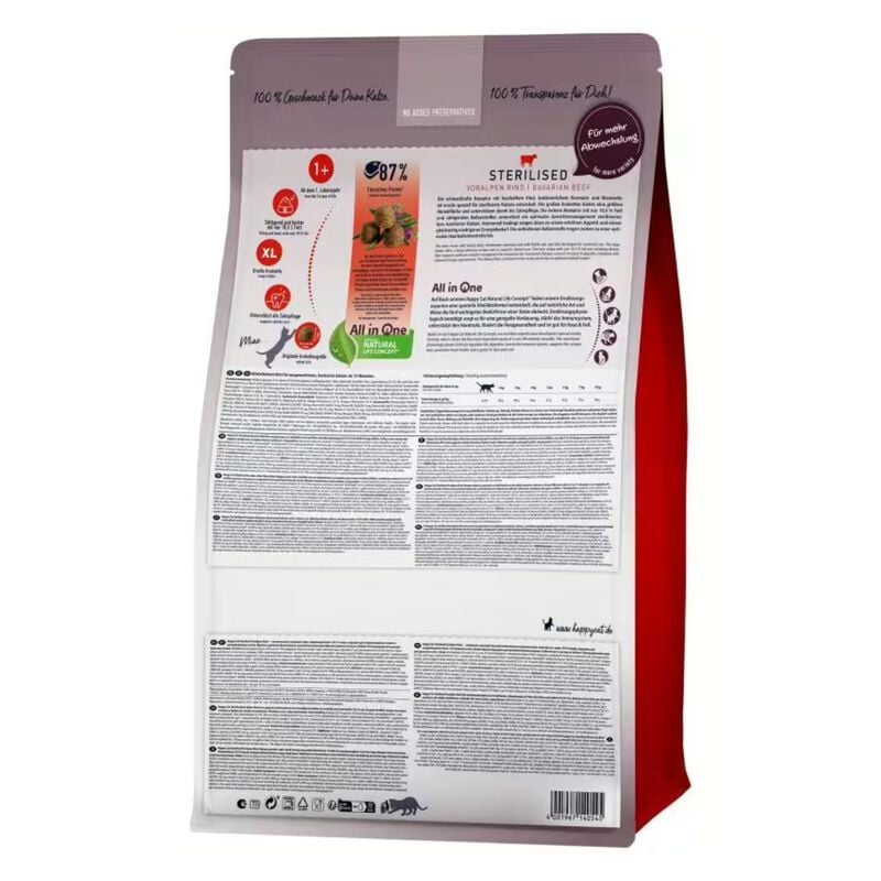 Happy Cat Sterilised Adult Bavarian con Manzo 4 kg