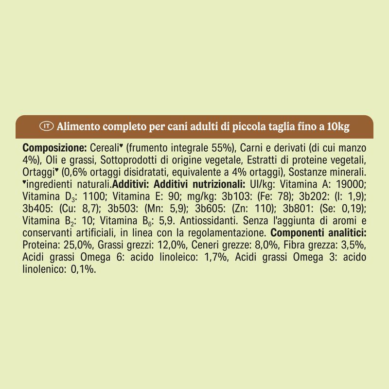 Friskies Dog Adult Mini Menu con Manzo e Verdure 1,5 kg - Scad 30 Settembre 2026