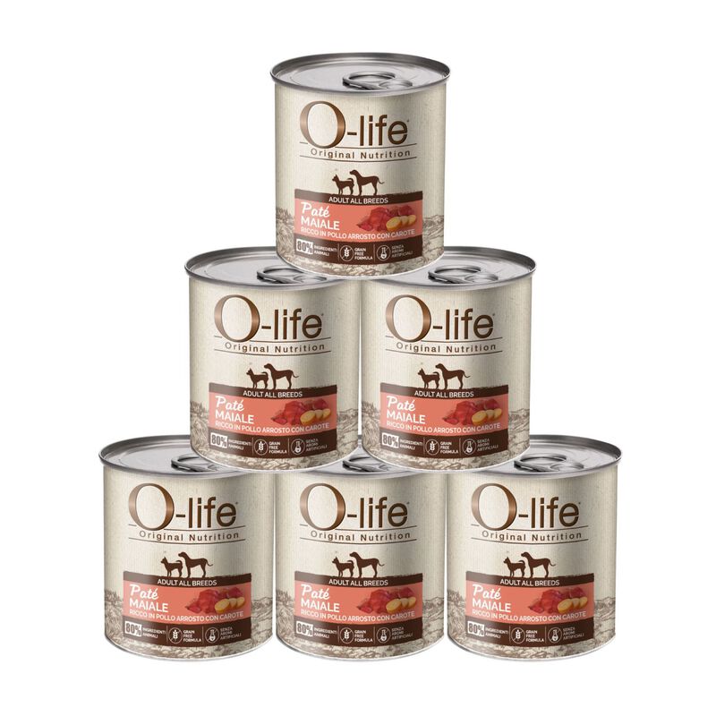 O-life Dog Pat&eacute; al Maiale con Pollo e Carote 400 gr
