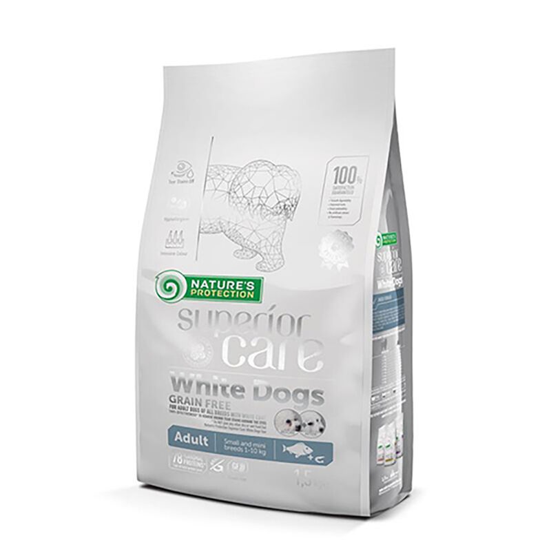 Nature's Protection Superior Care Dog Adult Small & Mini Pelo Bianco al Pesce bianco 1,5 kg