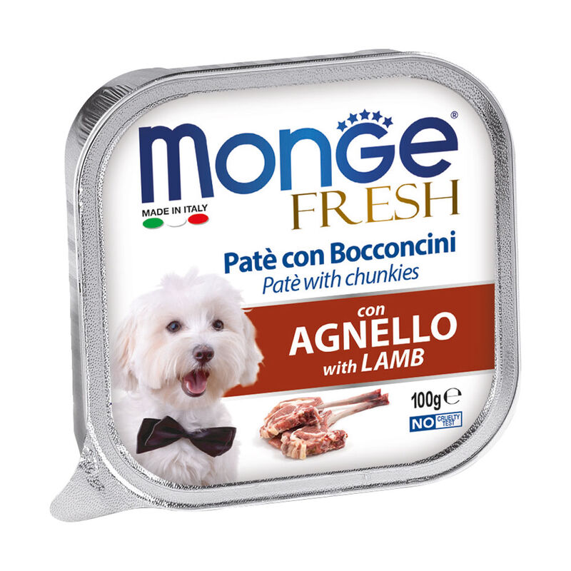 Monge Fresh per cani adulti Pat&eacute; con Bocconcini di Agnello 100 gr