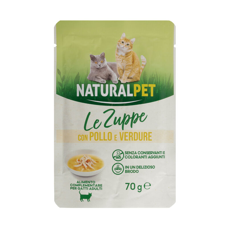 Naturalpet  Cat adult Zuppa con Pollo e Verdure 70g