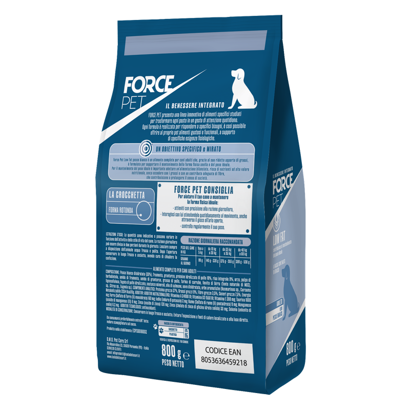 Forcepet Dog Adult Low Fat con pesce bianco 800gr