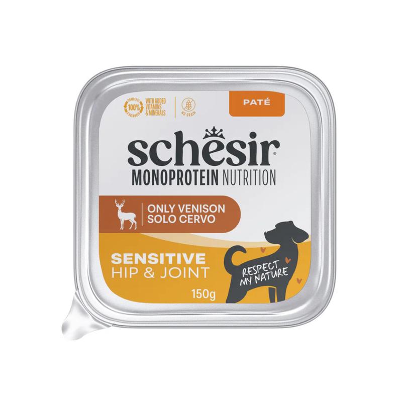 Schesir Monoprotein Dog Adult Sensitive Hip&Joint pat&eacute; cervo 150gr